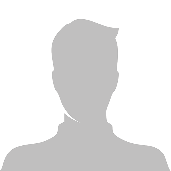 The image shows a stylized silhouette of a person with short hair against a white background.